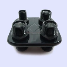 Black Billet Aluminum 4 Port Air Conditioning /Heater Firewall Bulkhead Fittings