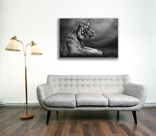 Tiger Leinwand Tier Wandbild Kunstdruck Bild 17 Galeriequalität - Bild 7 von 7
