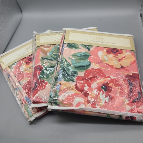 Eddie Bauer Home Valance Cotton Pink Floral Roses Cotton-84"x27" 3 Available New - 第 3/6 張圖片