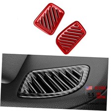 2pcs Center Console Dash Board Air Vent Trim OEM Decoration Cover Red Style