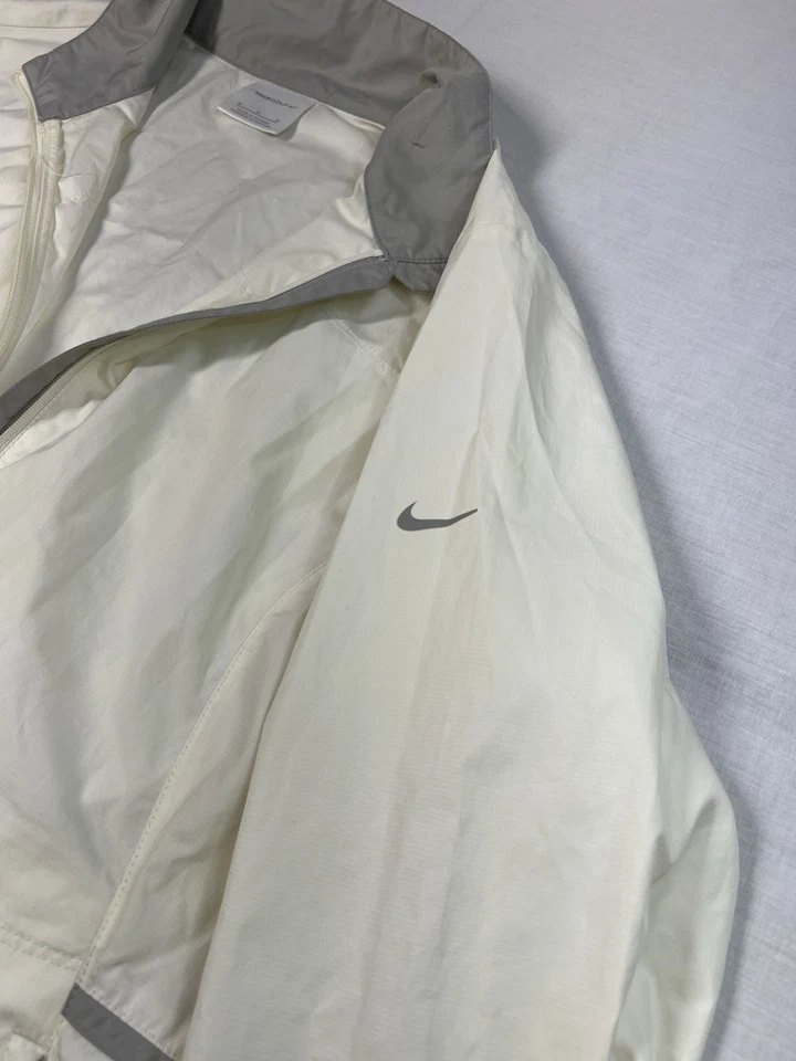 NIKE GOLF Womens Windbreaker Jacket Size M, Ivory W Gray Colla Full Zip Dri Fit - Image 4 of 4