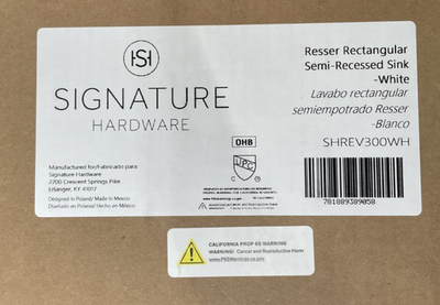 #ad #ad Signature Hardware SHREV300WH Resser 22quot; Solid Surface Drop In Sink White $94.99