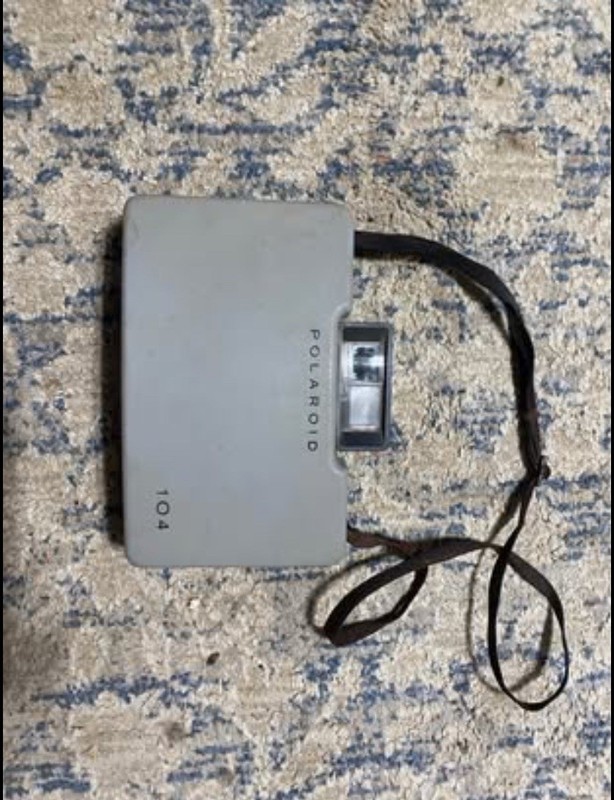 Polaroid 104 Vintage Instant Camera, Gray, with Case & Strap