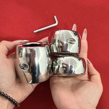 Heavy Duty Stainless Steel Ball Stretcher Scrotum Penis Ring Male Enhancer BDSM