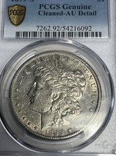 1899 S $1 Gorgeous White Lustre Cleanted PCGS AU Detail