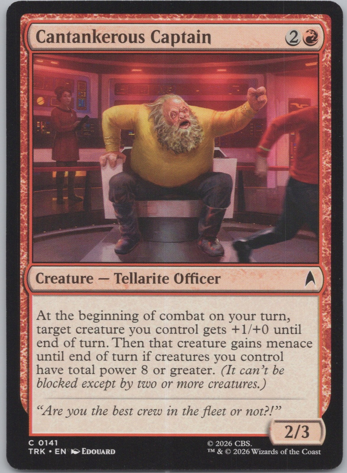 Sold Out Stars MTG Cantankerous Captain - Star Trek (TRC) -e539 | eBay
