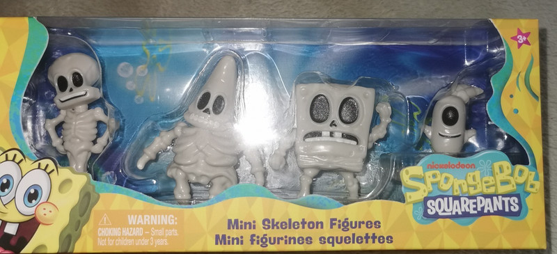 Spongebob squarepants mini skeleton figures halloween set nickelodeon