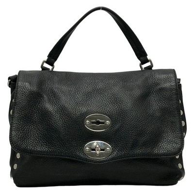 ZANELLATO Postina S Black Leather Handbag
