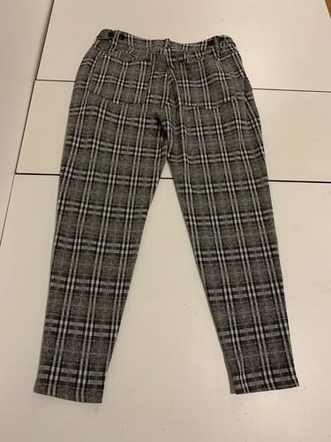 YoungLA Pantalone 34x30 Grigio Nero Gingham Plaid Abito Slim Casual Preppy Conico - Foto 7 di 8
