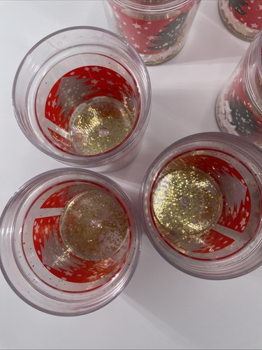 Thermo Serve Christmas Tree Insulated BarWare Double Wall Glitter Stars Dots x10 - Picture 7 of 12