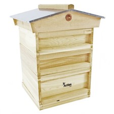 National Pine Bee Hive Starter Kit with Frames and Wax Gabled Roof Beekeeping