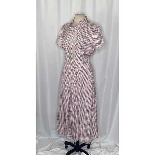 NWT!! J. CREW Wren Lace Trim Shirtdress Glossy Twill Floral Midi Preppy Size 8 - Picture 6 of 15