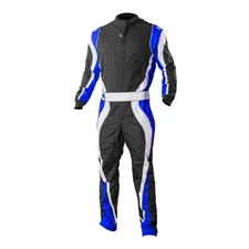 K1 RaceGear 10-SP1-B-4XS Speed 1 Karting Suit, Blue, Black, 4XS