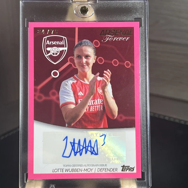 2023-24 Topps Arsenal Forever Womans PINK Auto Lotte Wubben-Moy #NL-WM 21/75