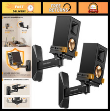 Adjustable Speaker Wall Mounts with Dual Clamp Design, Tilt Swivel Brackets, 5