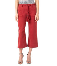LIVERPOOL LOS ANGELES Kendall Bead Tassel Rope Belt Stretch Crop Pant 16 33 $98