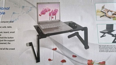 Schwarzer klappbarer Laptoptisch multifunktional, Winkel höhenverstellbar