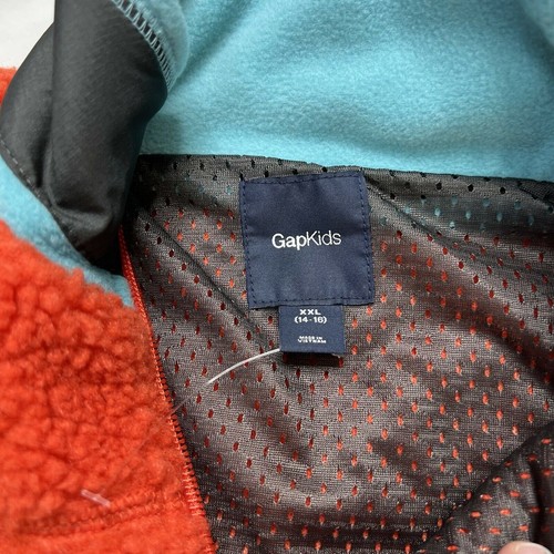 Gap Kids Sherpa Fleece Full Zip Vest Red Gray Size XXL 14-16 - Picture 3 of 5