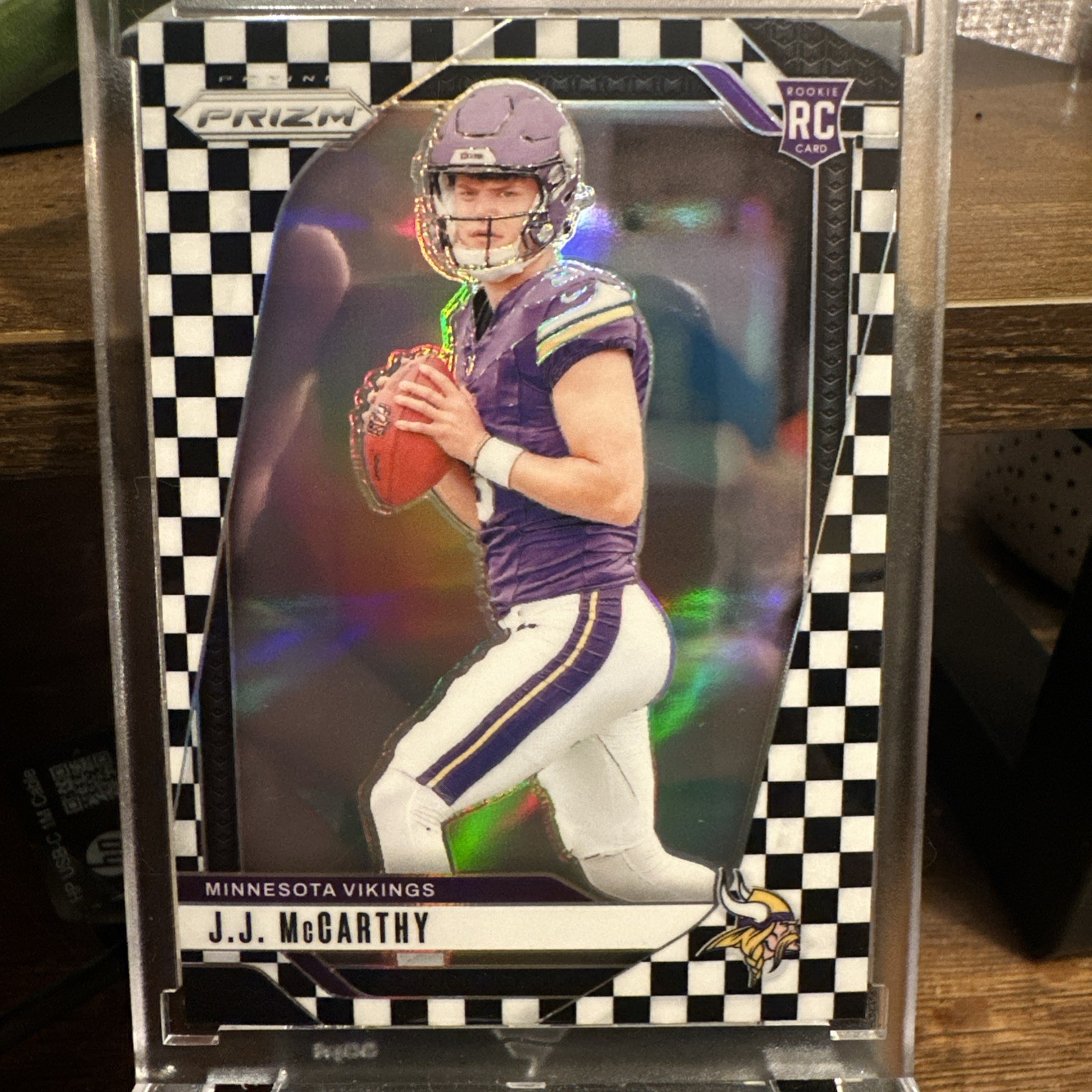 2024 Panini Prizm JJ McCarthy RC Rookie #400 Black & White Checkerboard SSP