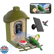 oddkont Smart Bird Feeder with Camera, Bird Feeder Camera 2K HD Record Video 