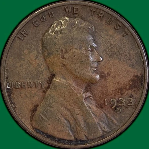 1933-D Lincoln Wheat Cent Very Fine VF Coin #36175