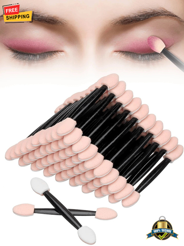 100Pcs Double-Head Eyeshadow Applicators – Soft Sponge Mini Makeup Tools