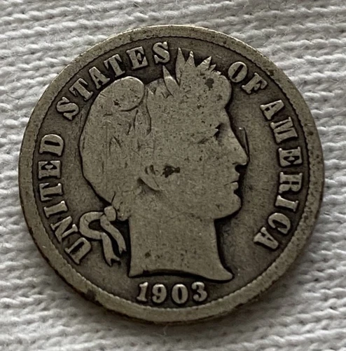 1903 Barber Dime !! 90% Silver !! NICE !! Problem Free !! G-VG !!FREE SHIPPING!!