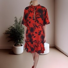 Chic Red Dress ASOS Summer Middi Dress Casual Dress Size UK18