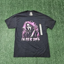 Scream New Adult T-Shirt Large - Ghostface "IN HER DM'S" Purple Image NWT