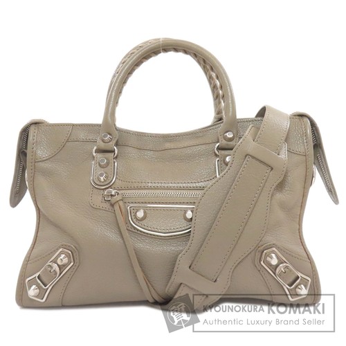 BALENCIAGA 432831 Classic Metallic Edge City S Handbag Calf Leather Ladies Used