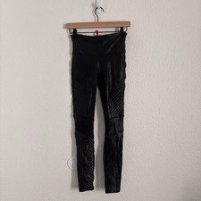Spanx Women's Size Small Black Moto Faux Leather Leggings