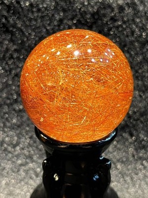 97.9g  A+++ Natural Gold rutilated Quartz ball Crystal Energy Sphere