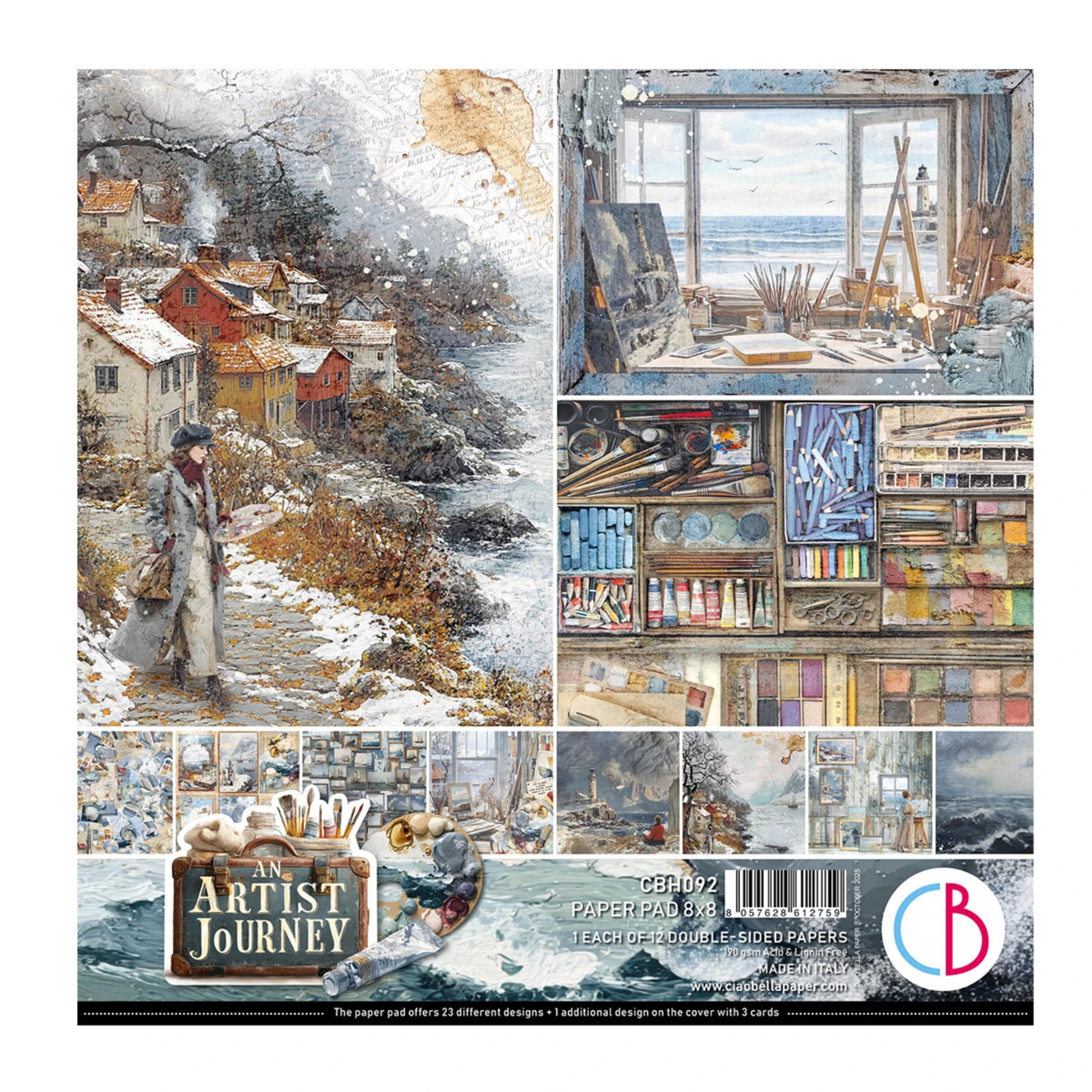 Ciao Bella 8"" x 8"" Paper Pad An Artist Journey CBH092
