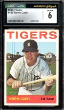 Norm Cash CGC JSA Coa Signed EX MT 6 1964 Topps Autograph