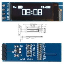 0.91'' 128x32 IIC I2C White OLED Display Module DC3.3V 5V 128 32 for Arduino