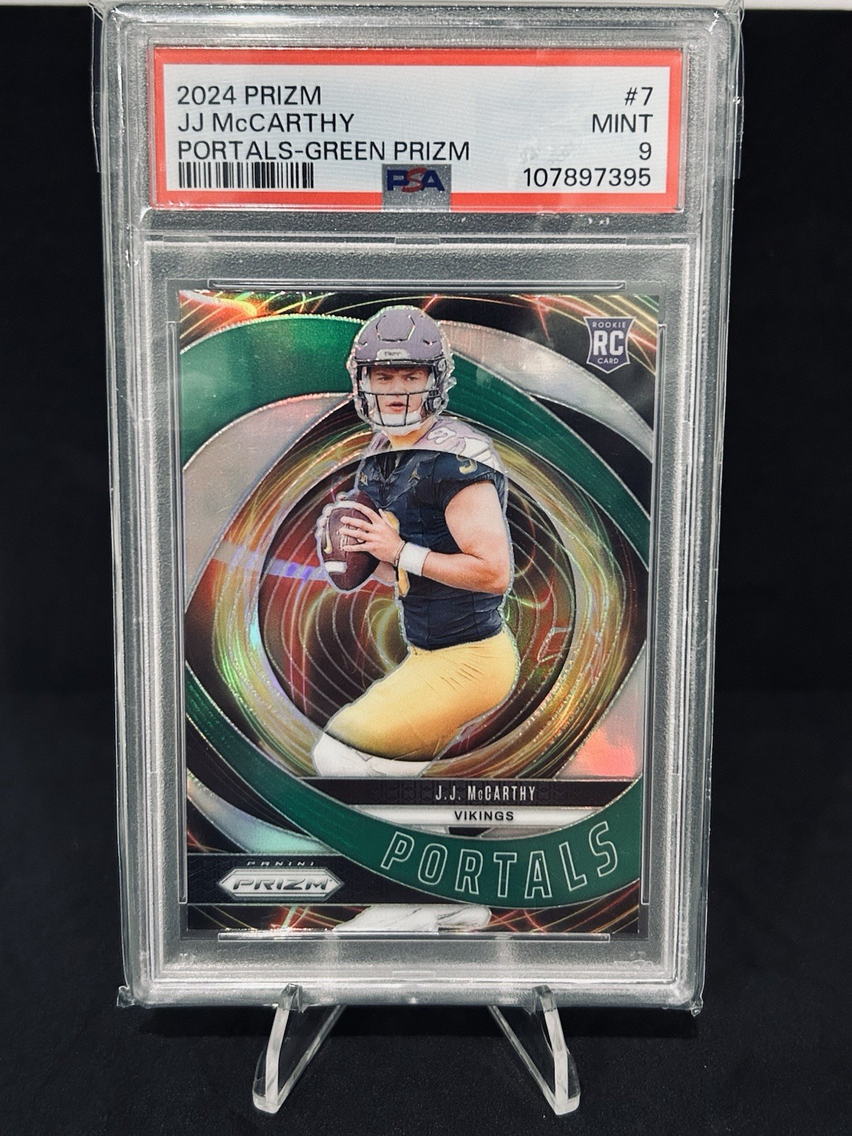2024 Panini Prizm - Portals J.J. McCarthy #7 Green Prizm (RC)