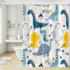 Cartoon Dinosaur Shower Curtains Colorful 65"W x 72"L (Pack of 1) Colorful-7
