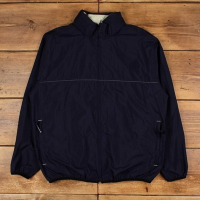 IZOD Windbreaker Jacke L Herren 00s blau Nylon navy Full Zip gefüttert Golf