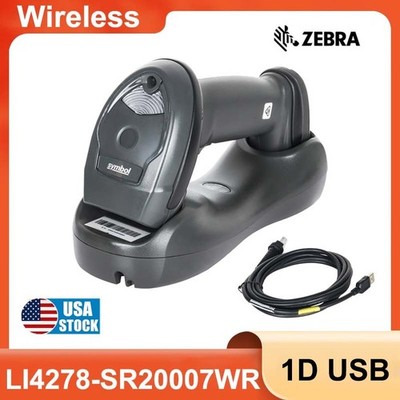 Zebra Symbol LI4278-SR20007WR Wireless 1D USB Handheld Barcode Scanner+ Cradle