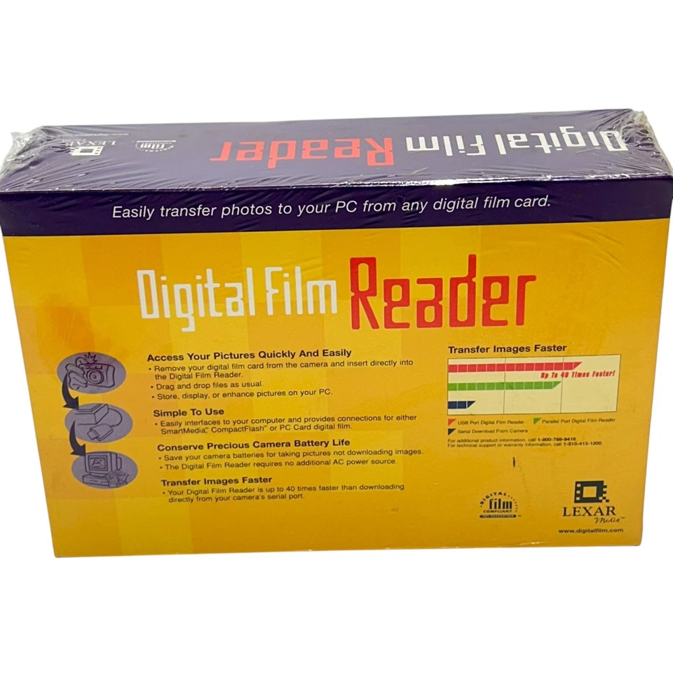 Lexar Digital Film Reader Camera Memory Card PC/Mac USB Hub for Media Transfer - Image 3 of 4