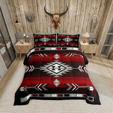 Rustic Western Bedding Sets Queen Southwestern Aztec Comforter Set for Men Boys,
