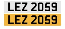Cherished Private Number plate Reg LEZ 2059 on Retention Document 
