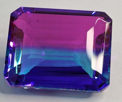 Shape Emerald Cut 113-115 Ct Bi-Color Tourmaline  Natural Loose Gemstone RK1023