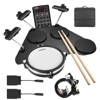LEKATO Electronic Drum Set, Portable Electric Set for Small pedals