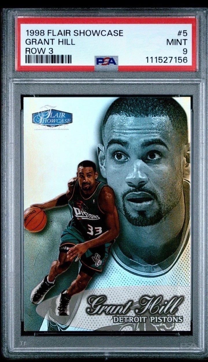 Grant Hill 1998 Flair Showcase Row 3 #5 PSA MINT 9