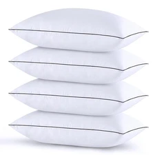 4-Pcs Soft Standard Bed Pillows – Breathable, Supportive Down-Alternative Sleep