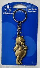 Vintage Disney Store Shy Whinne The Pooh Keychain- Large Gold /Bronze Like Metal