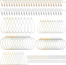 200 Pcs Earring Making Kit with Beading Hoop Earring Finding Component Accessori