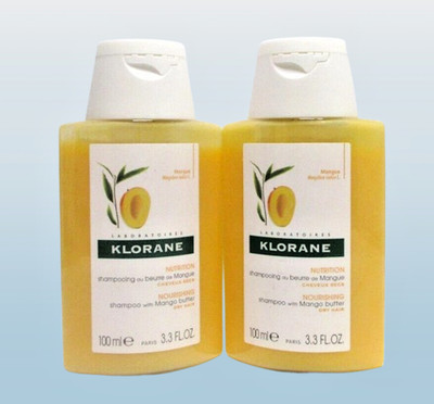 KLORANE NOURISHING SHAMPOO WITH MANGO BUTTER DRY HAIR 3.3 OZ NWOB LOT OF 2