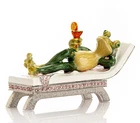 Keren Kopal Frog drinking a cocktail Trinket Box Decorated &  Austrian Crystals